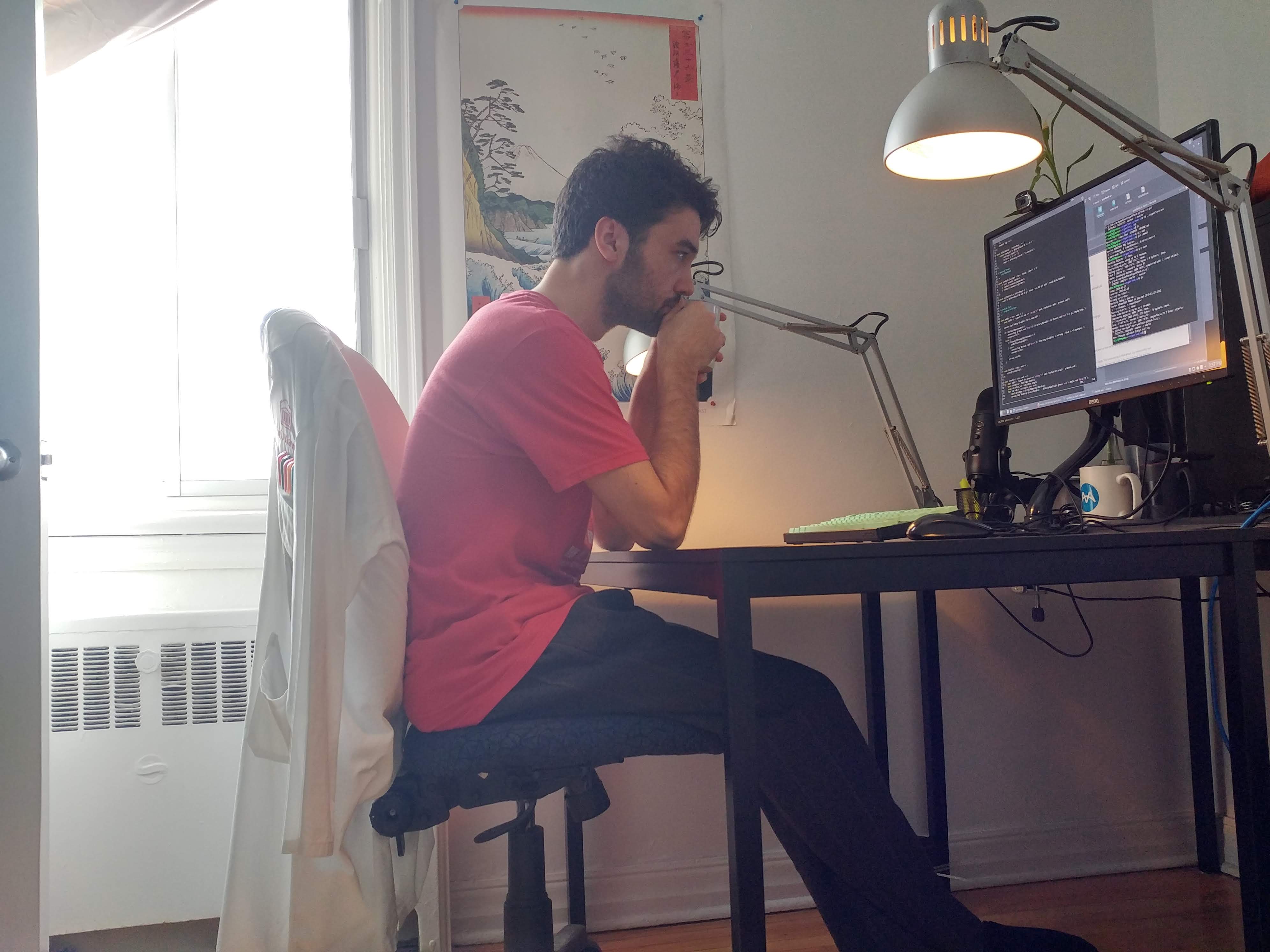 A Vim user deep in thought