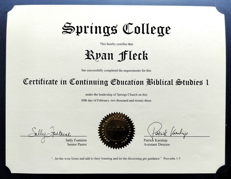 ‘Certificate in Continuing Education - Biblical Studies I’